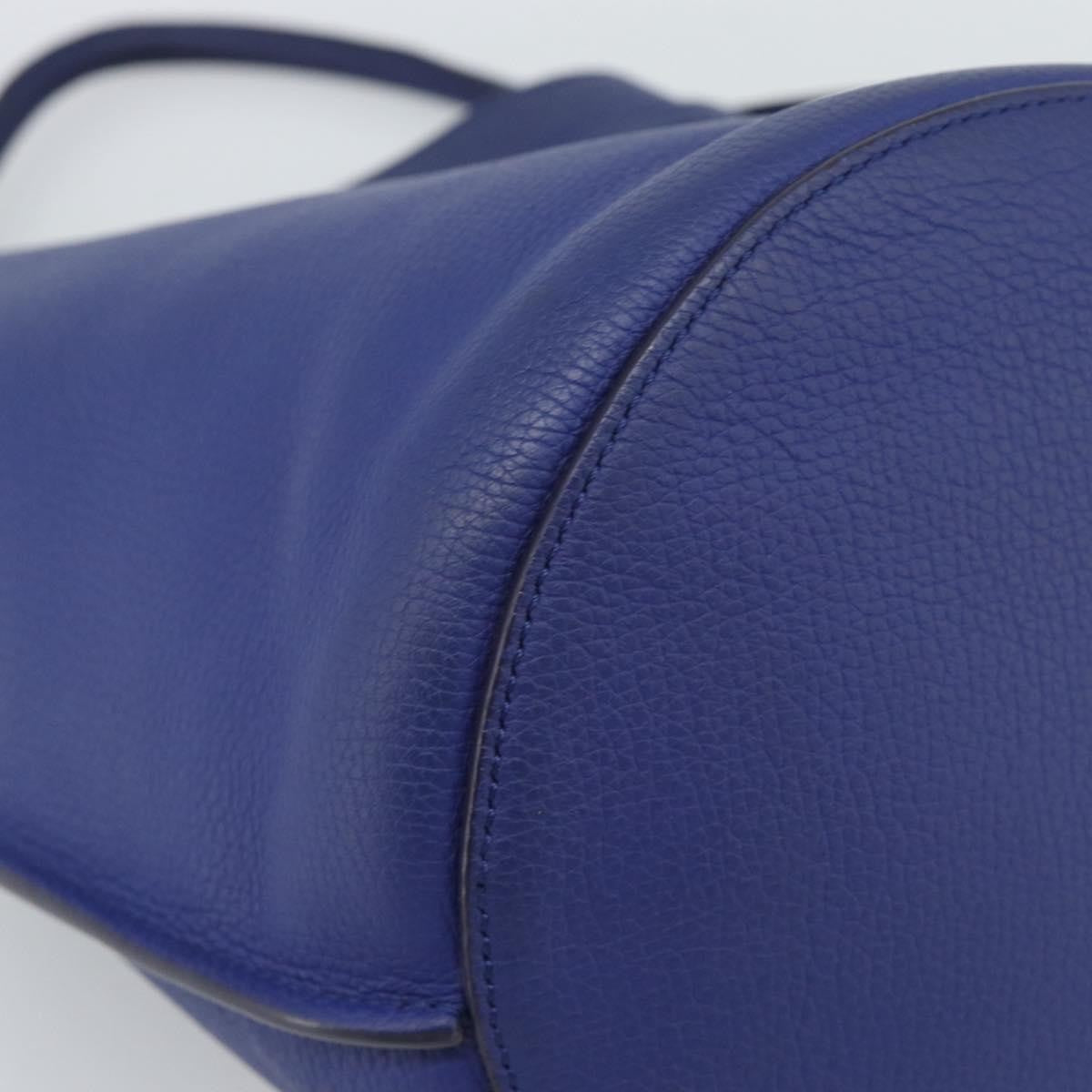 Celine Big Bag Bucket Leather Blue Leather Handbag (Pre-Owned)