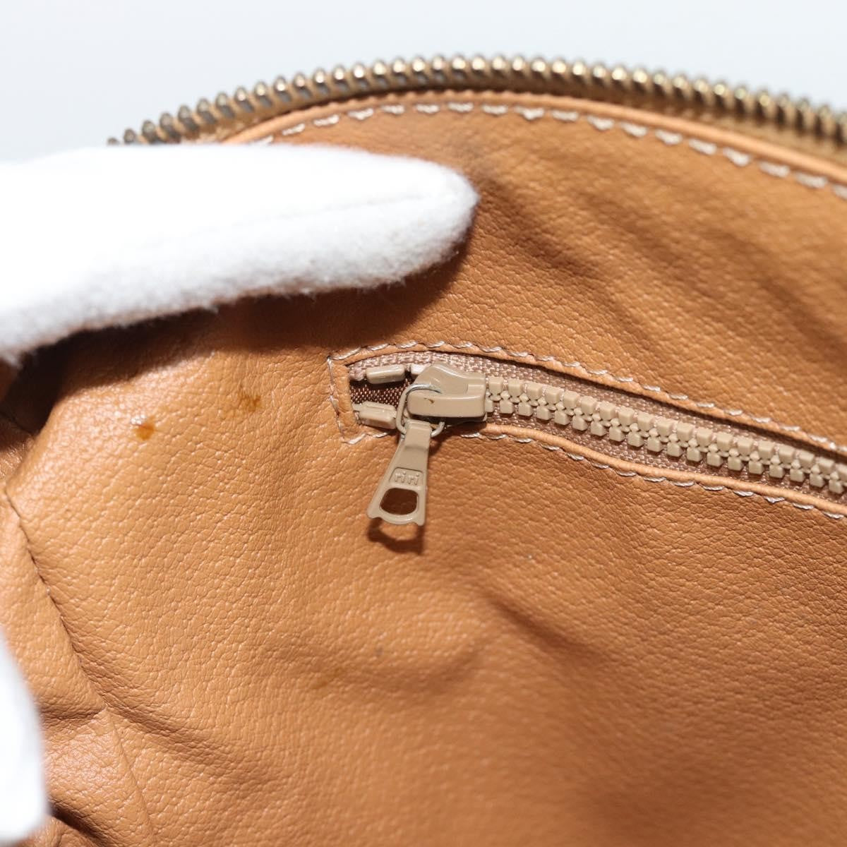 Celine Vintage Macadam Boston Canvas Brown Canvas Handbag (Pre-Owned)