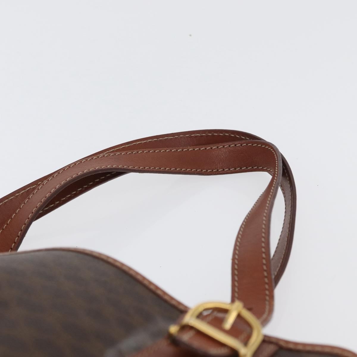 Celine Vintage Macadam Canvas And Leather Brown Canvas Tote Bag Bag (Pre-Owned)