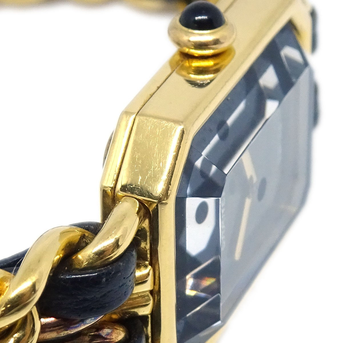 Chanel Premiere Rock Quartz Plated Metal And Leather Watch (Pre-Owned)