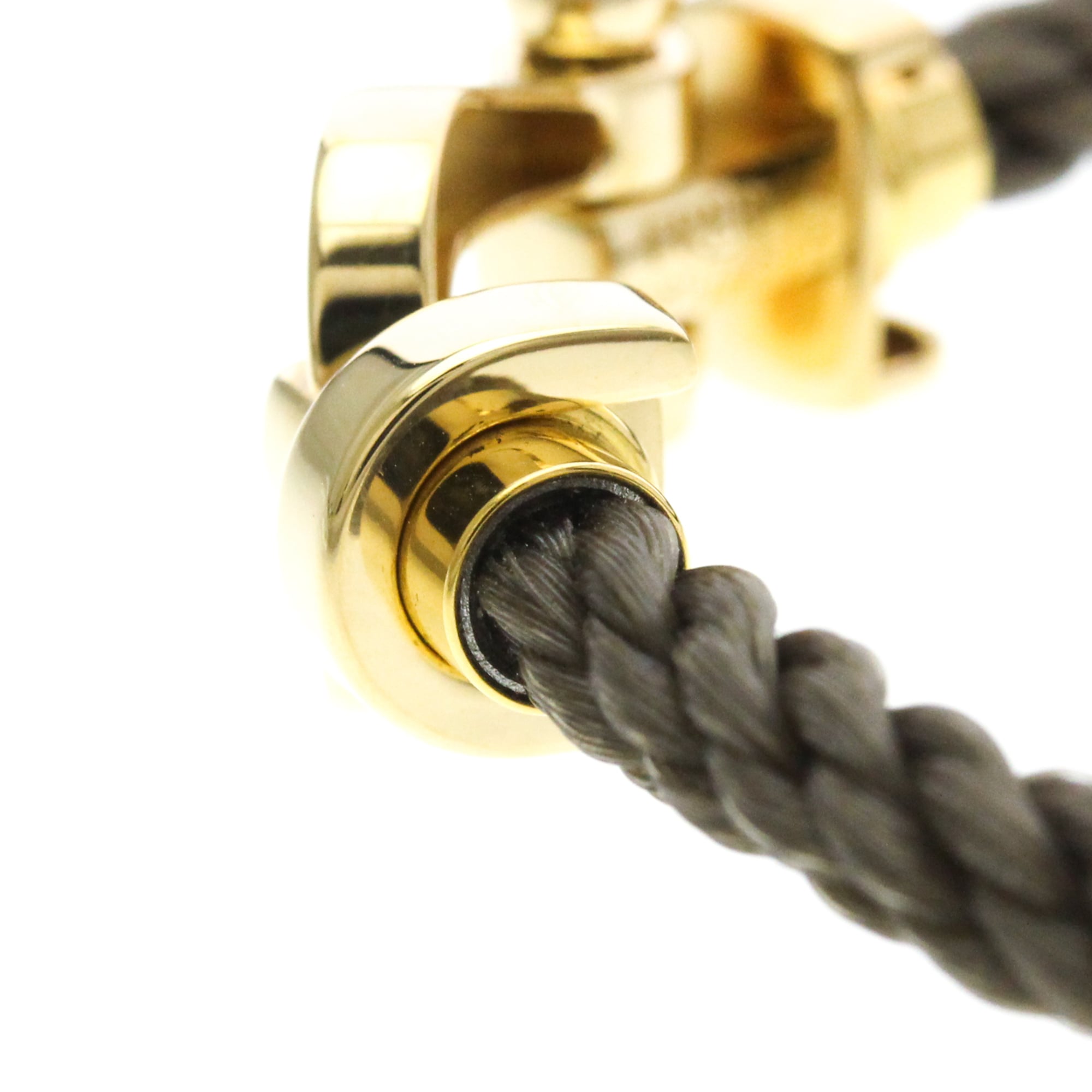 Fred Paris Force 10 Woven Cord And Stainless Steel With 18K Yellow Gold Gold Yellow_Gold Bracelet Jewelry (Pre-Owned)