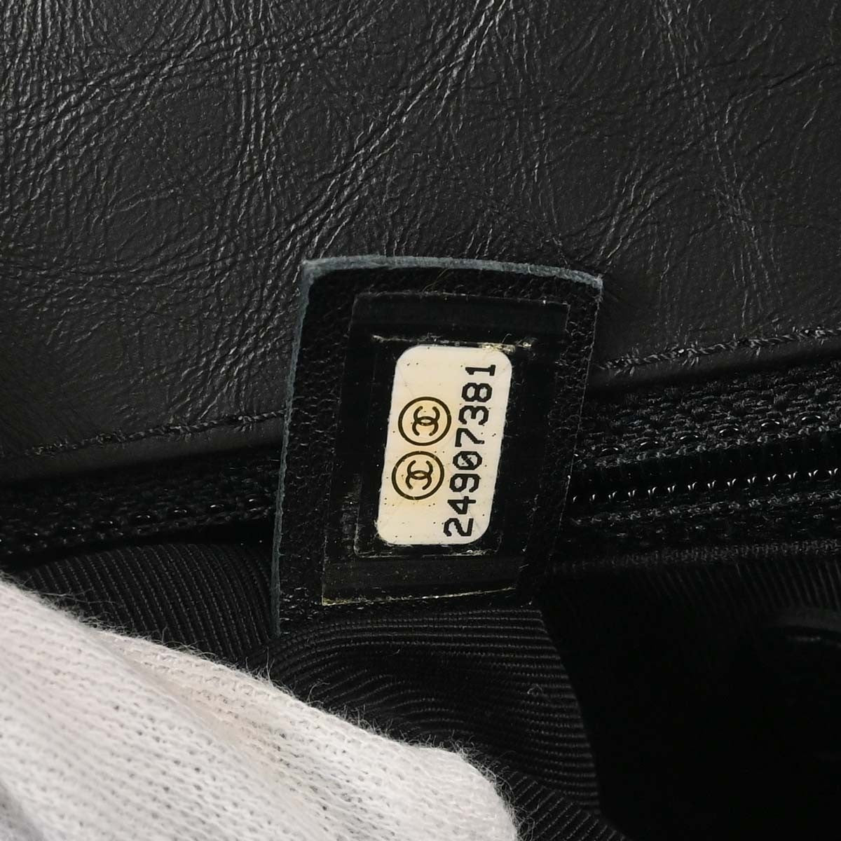 Chanel Top Handle Shearling With Tweed Black Tweed Handbag (Pre-Owned)