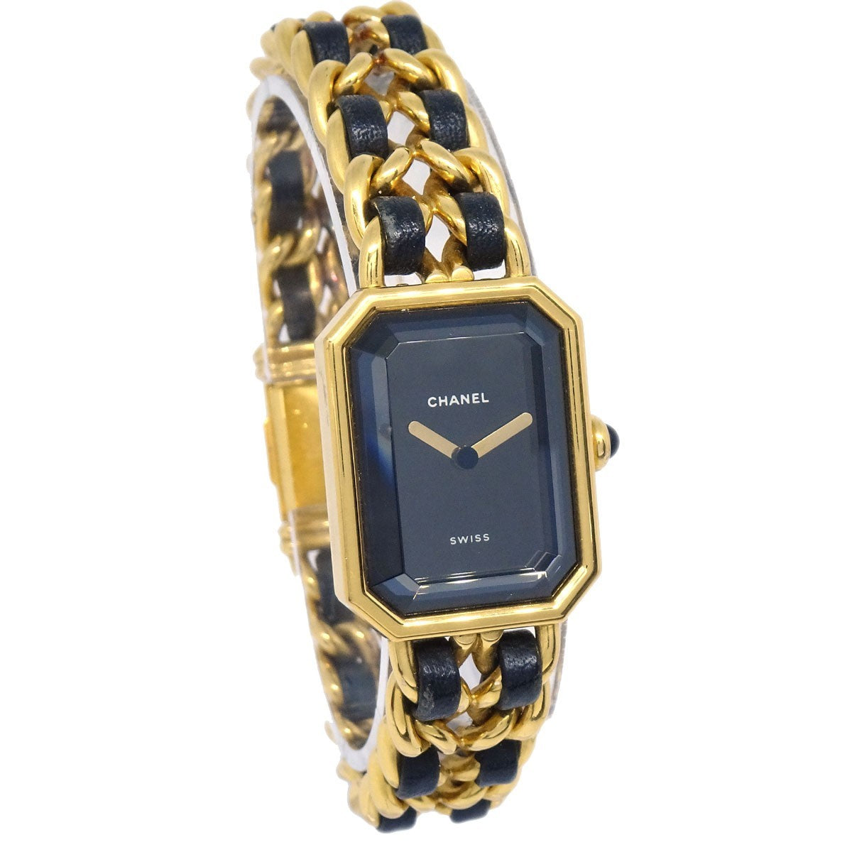 Chanel Premiere Rock Quartz Plated Metal And Leather Watch (Pre-Owned)