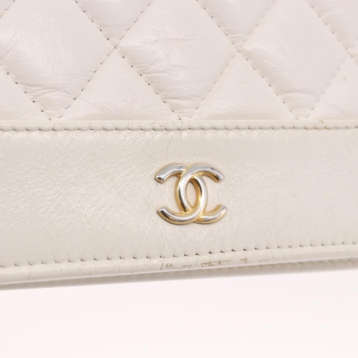 Chanel Wallet On Chain Lambskin White Leather Shoulder Bag Bag (Pre-Owned)