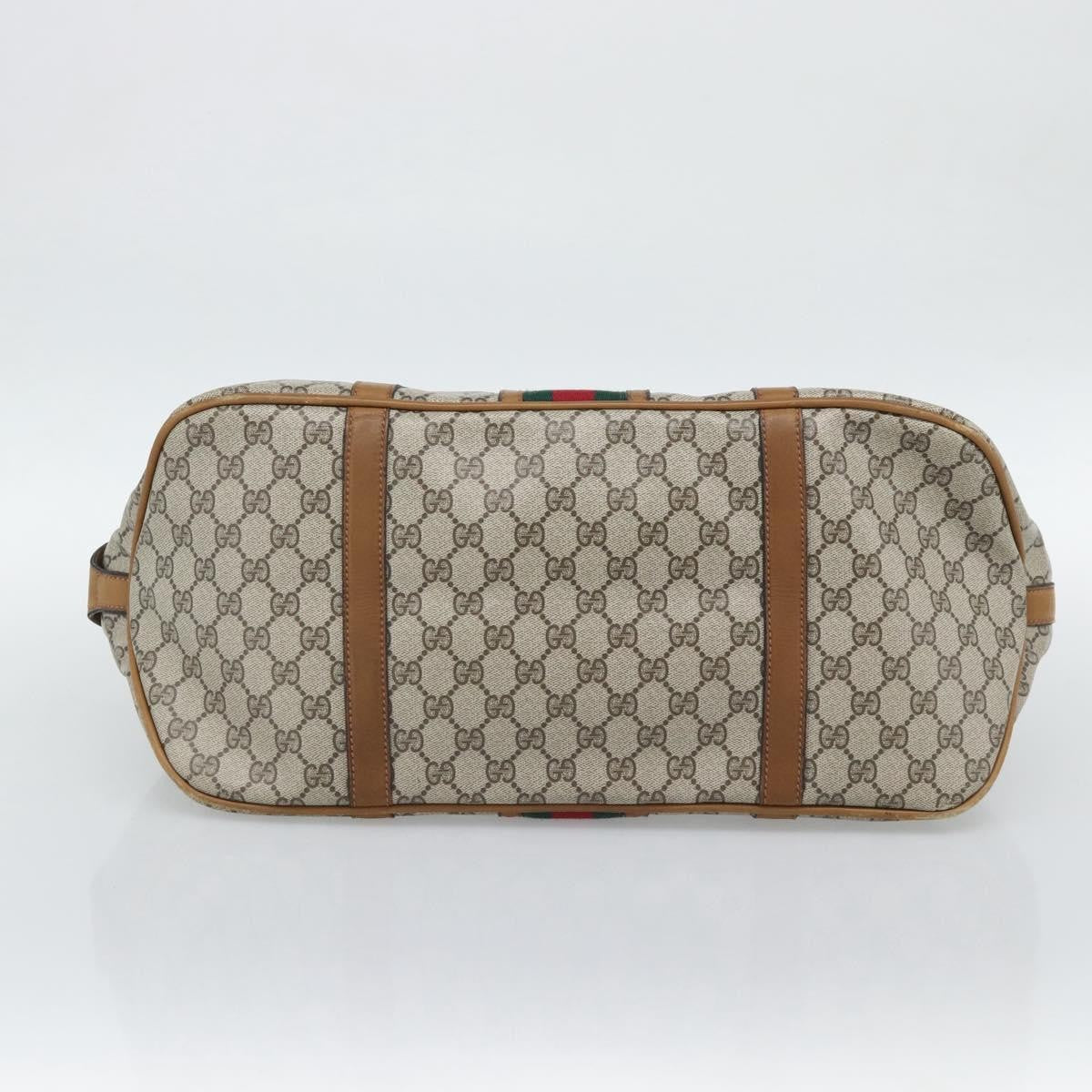 Gucci Zip Boston Gg Canvas And Leather Beige Pvc Handbag (Pre-Owned)