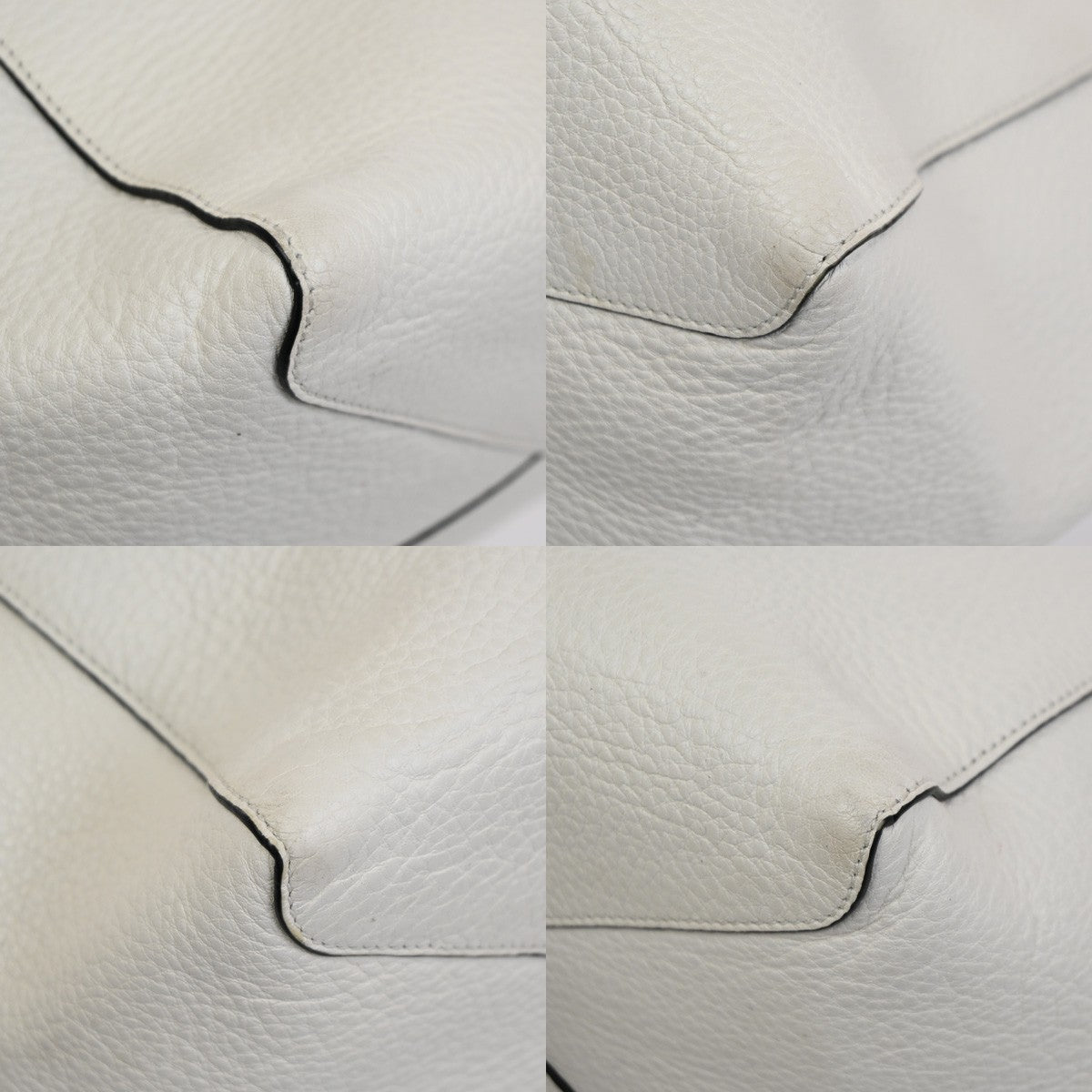 Prada Vintage Tote Leather White Leather Tote Bag Bag (Pre-Owned)