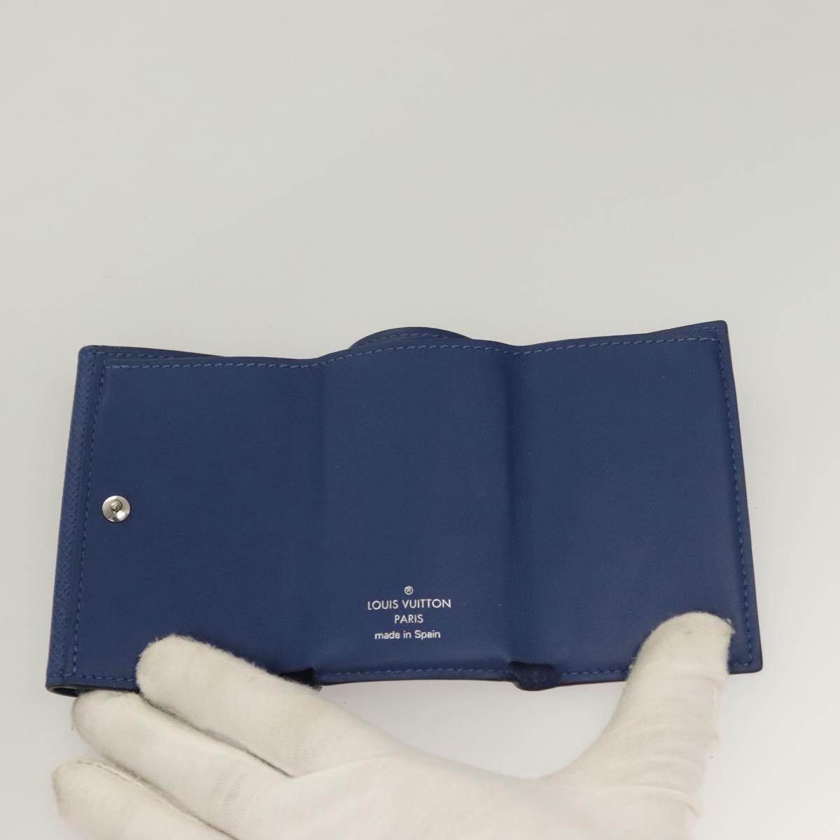 Louis Vuitton Discovery Monogram Taigarama Blue Leather Wallets Accessory (Pre-Owned)