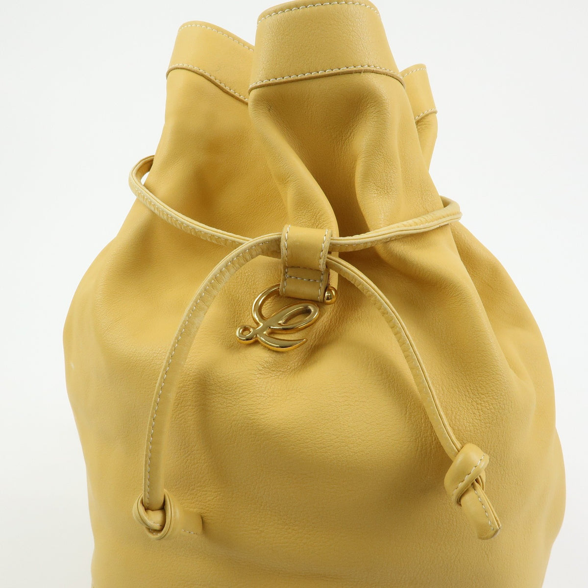 Loewe Anton Leather Yellow Leather Backpack Bag (Pre-Owned)