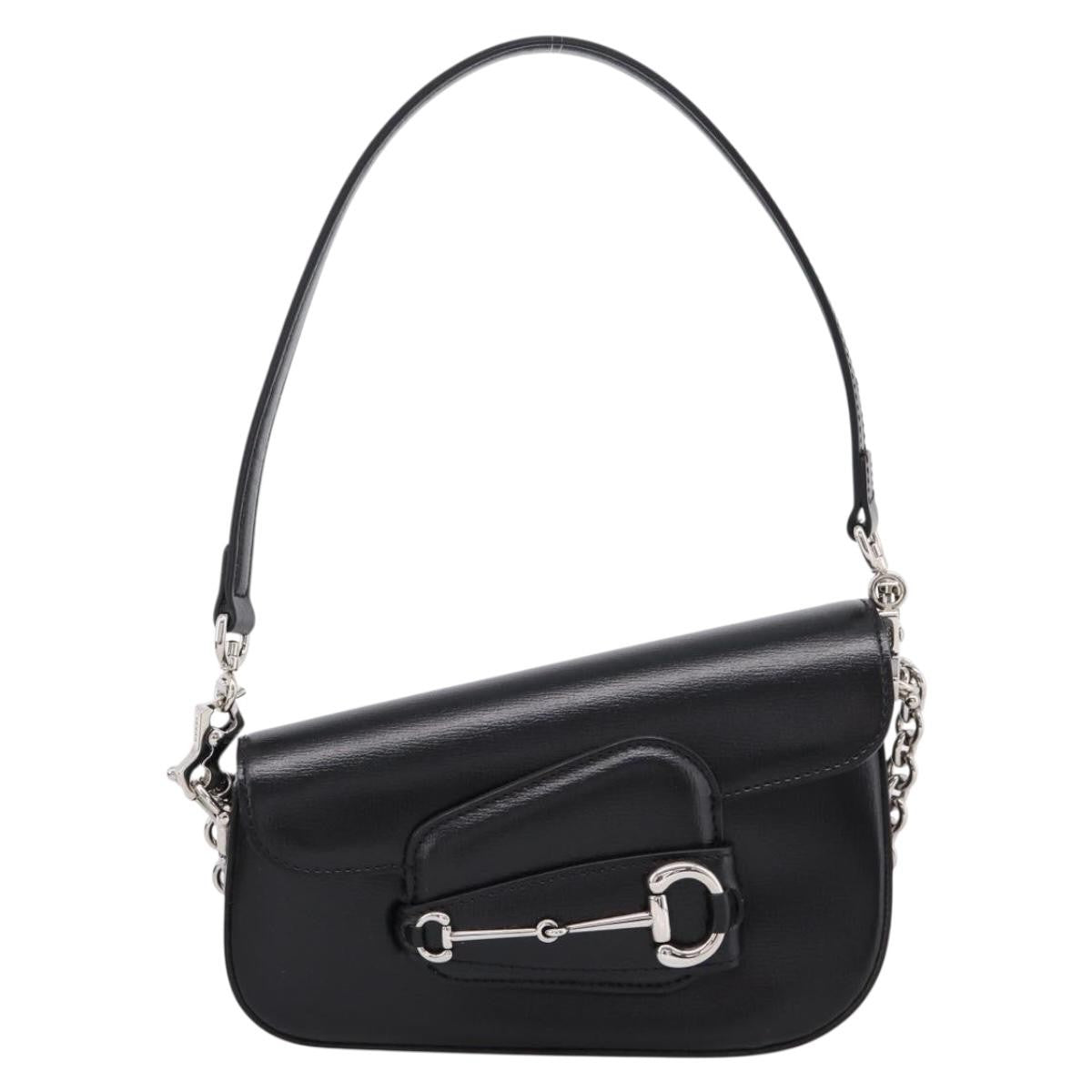 Gucci Horsebit 1955 Asymmetric Leather Black Leather Shoulder Bag Bag (Pre-Owned)