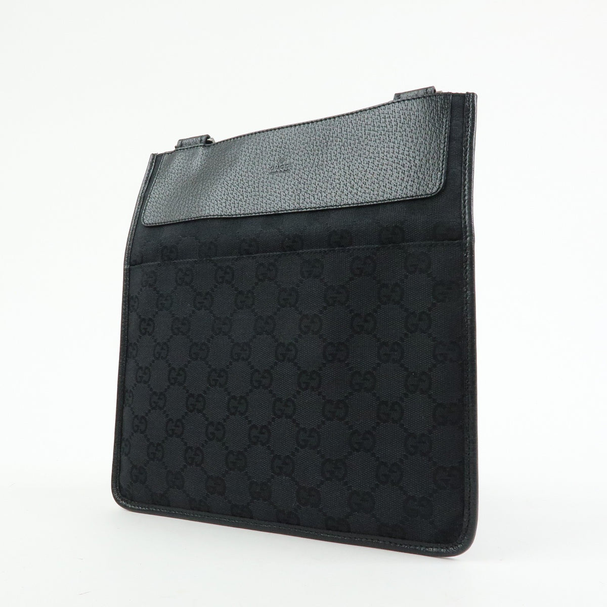 Gucci Shoulder Canvas Black Canvas Shoulder Bag Bag (Pre-Owned)