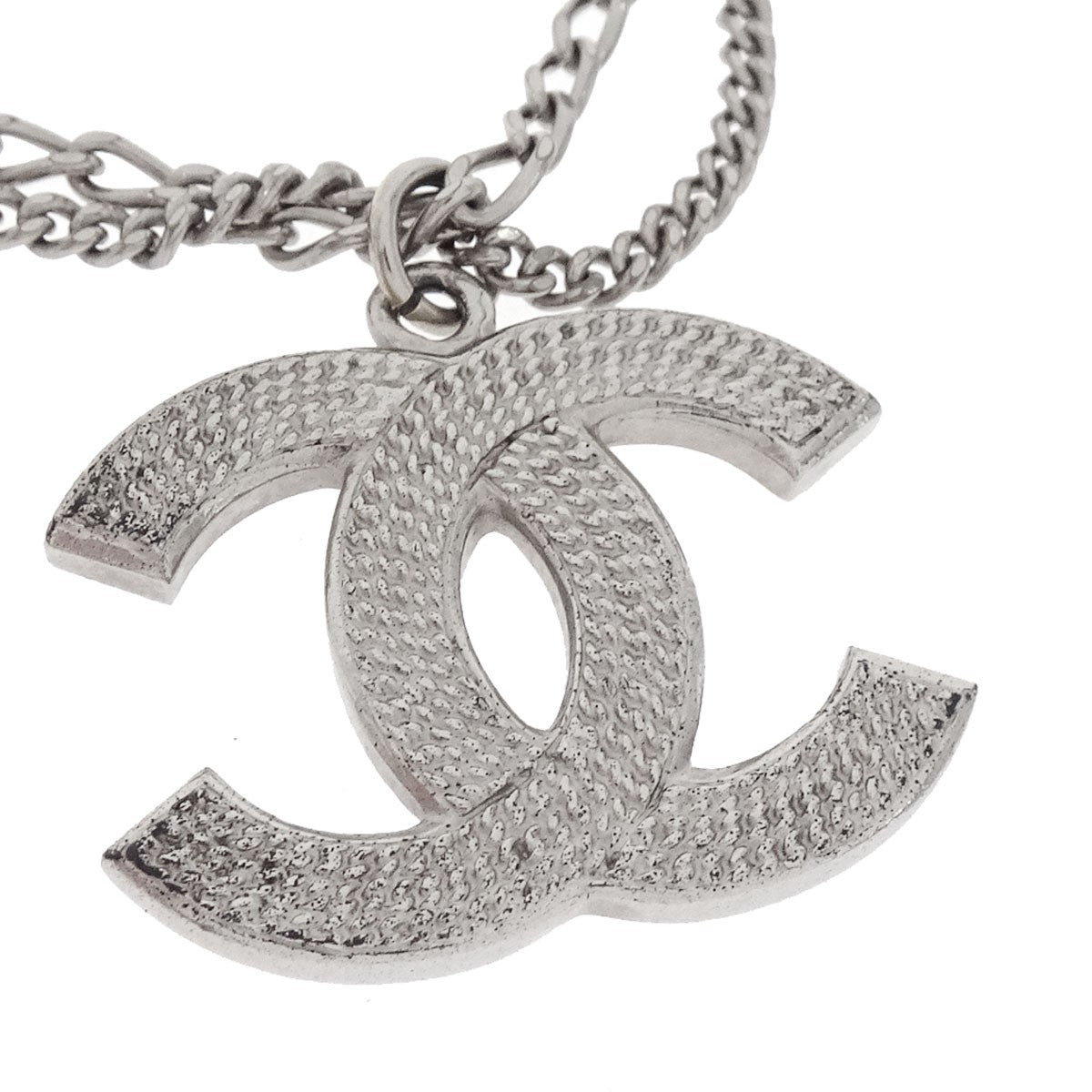 Chanel Quilted Cc Pendant Chain Metal Silver Silver_Plated Necklace Jewelry (Pre-Owned)