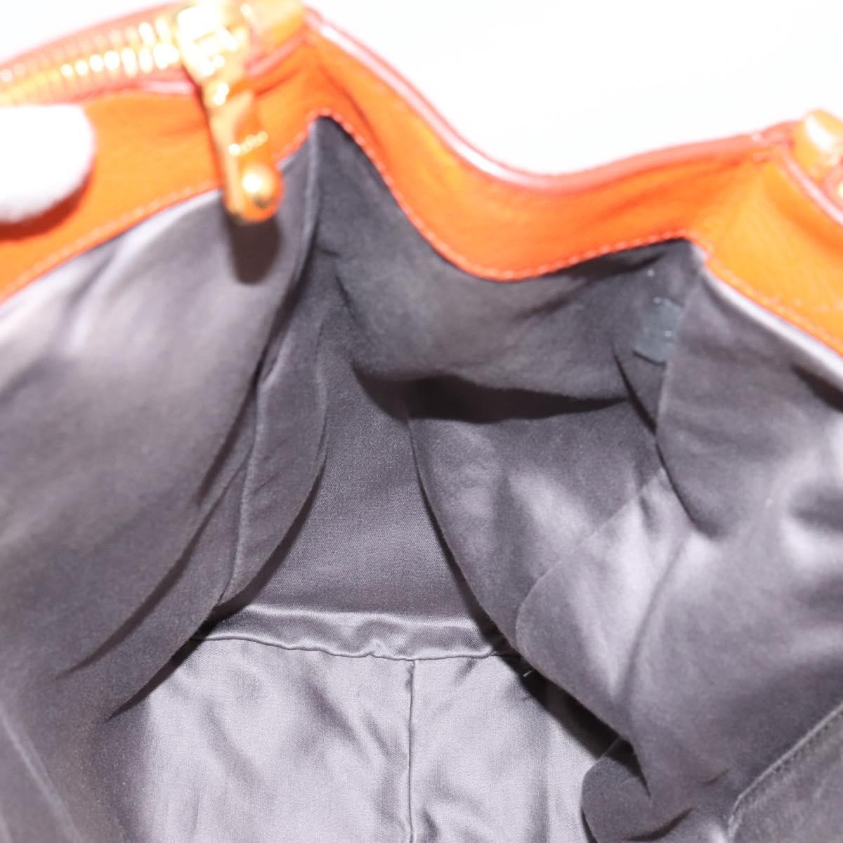 Miu Miu Caribou Convertible Tote Leather Orange Leather Handbag (Pre-Owned)