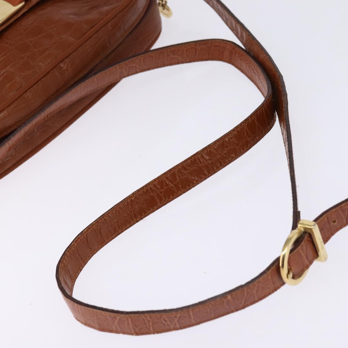 Salvatore Ferragamo Vala Leather Brown Leather Shoulder Bag Bag (Pre-Owned)