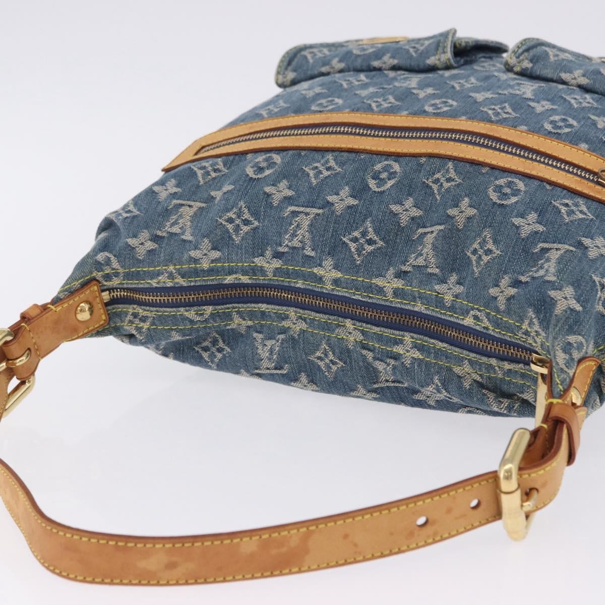 Louis Vuitton Baggy Grand Modèle Denim Blue Canvas Handbag (Pre-Owned)