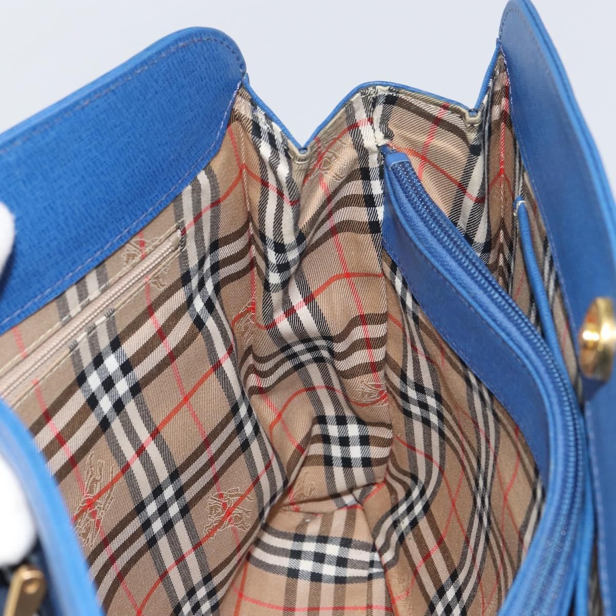 Burberry Vintage Leather Blue Leather Handbag (Pre-Owned)