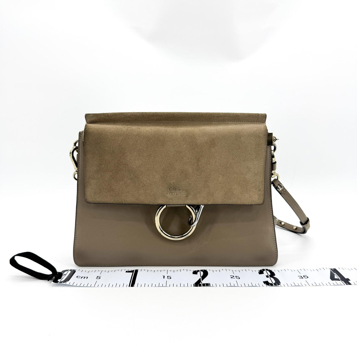 Chloe Faye Leather And Suede Brown Suede Shoulder Bag Bag (Pre-Owned)