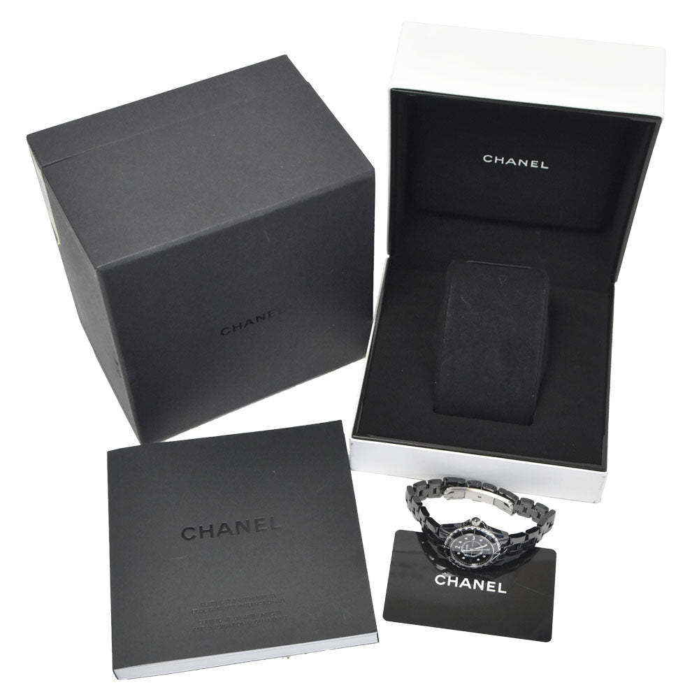 Chanel J12 Quartz Ceramic And Stainless Steel With Diamond Markers Watch (Pre-Owned)