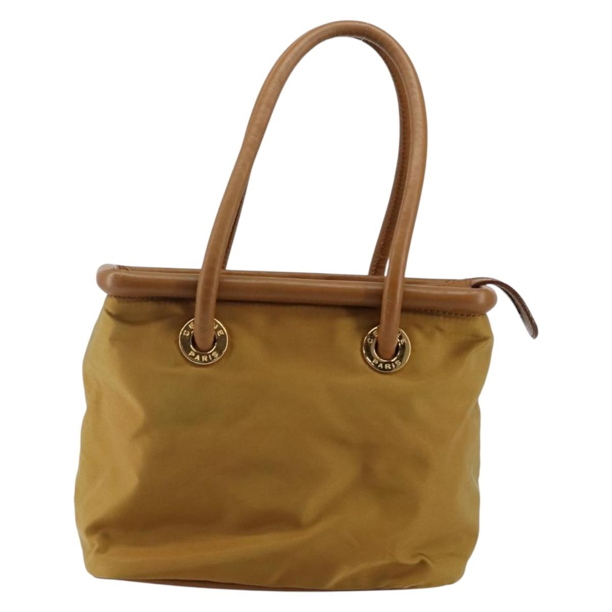 Celine Tote Nylon Brown Nylon Tote Bag Bag (Pre-Owned)