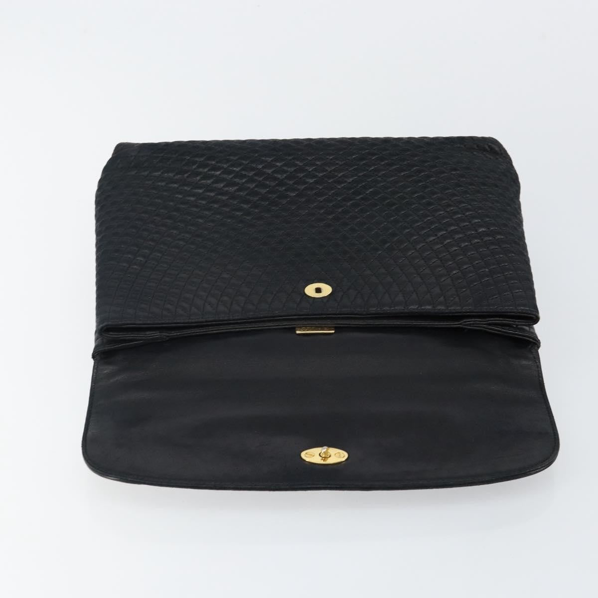 Bally Vintage Quilted Leather Black Leather Handbag (Pre-Owned)