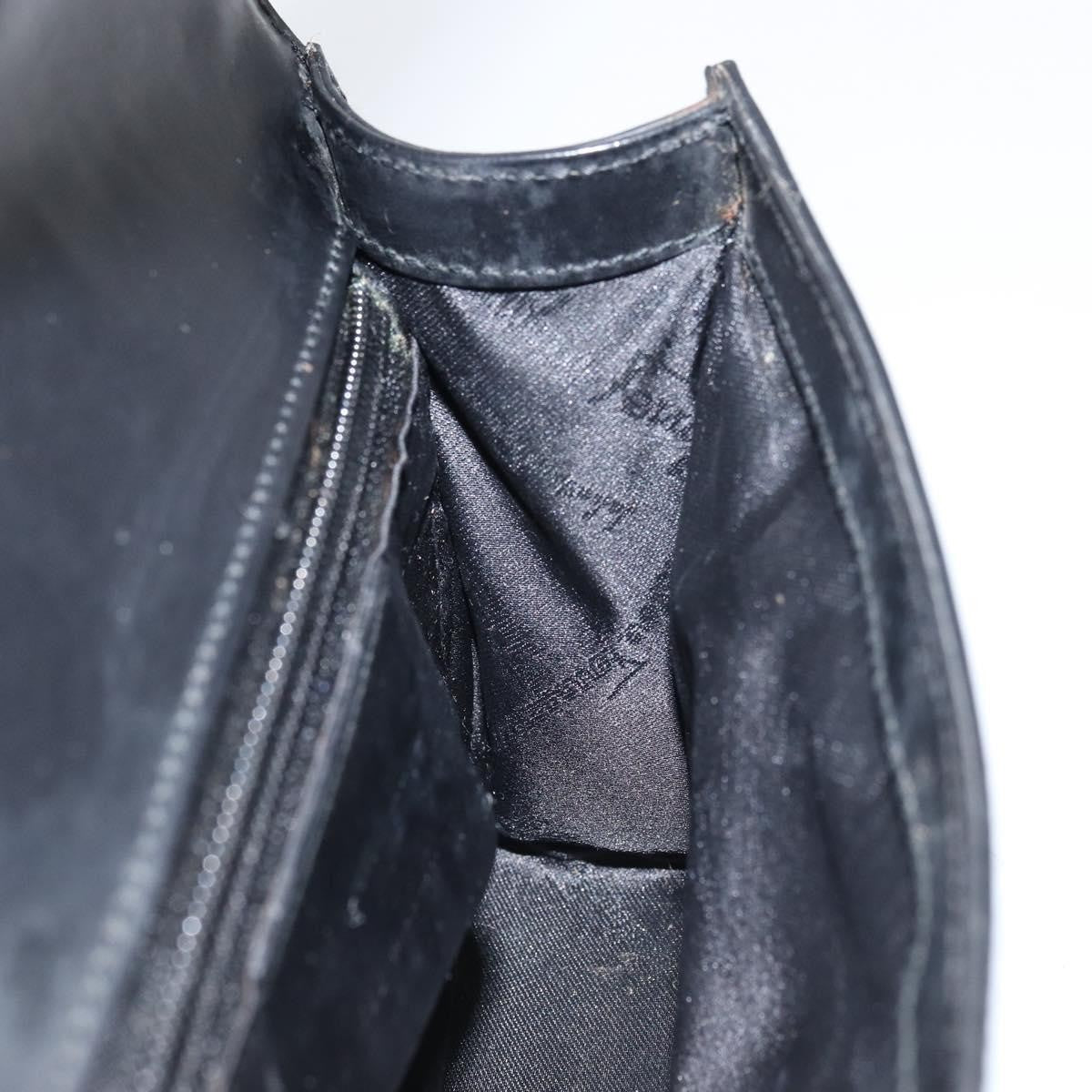 Salvatore Ferragamo Vala Leather Black Leather Handbag (Pre-Owned)