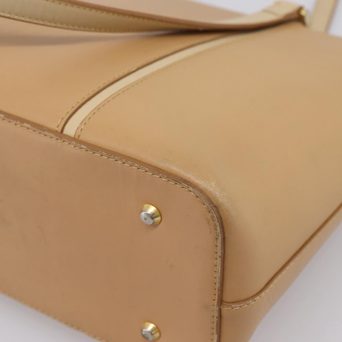 Burberry Handbag Leather Beige Leather Handbag (Pre-Owned)