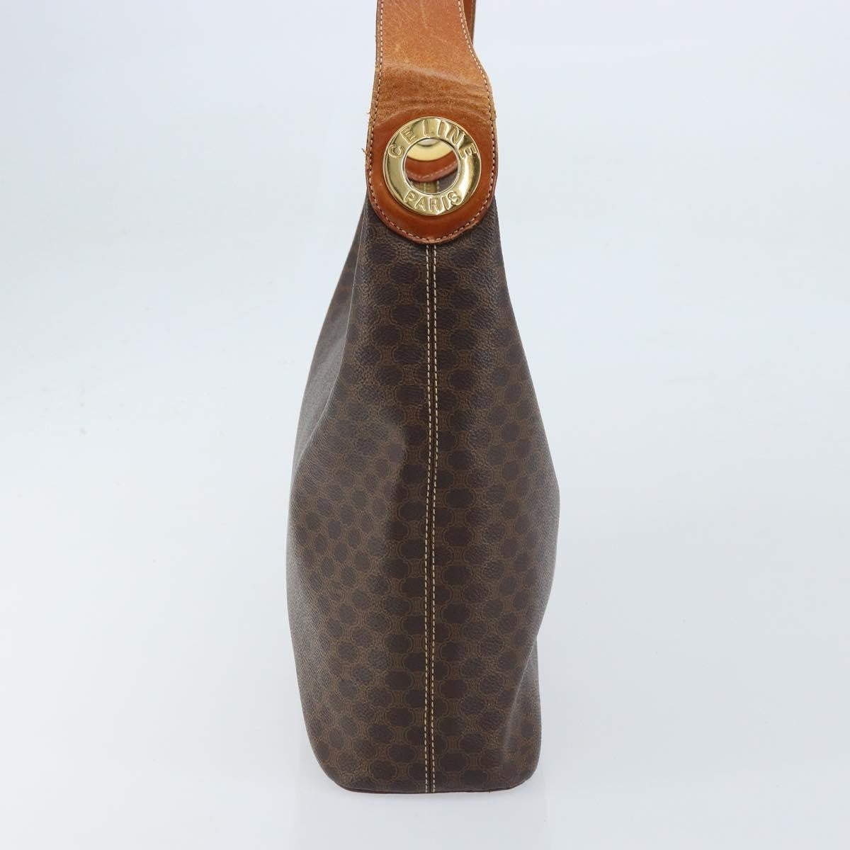 Celine Vintage Macadam Canvas And Leather Brown Canvas Shoulder Bag Bag (Pre-Owned)