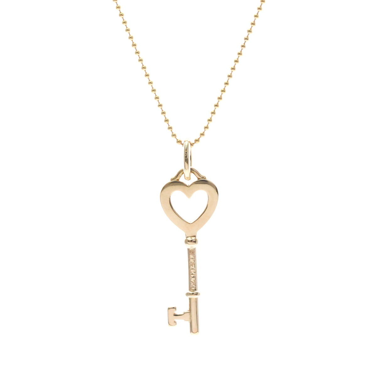 Tiffany & Co. Heart Key Pendant 18K Rose Gold With Diamonds Gold Pink_Gold Necklace Jewelry (Pre-Owned)