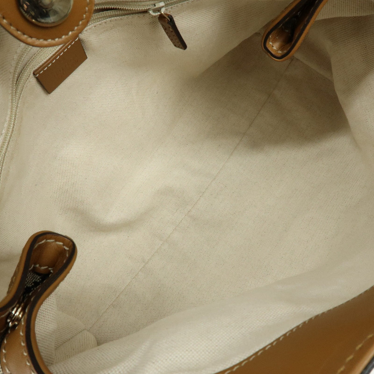 Gucci Sukey Microguccissima Leather Beige Canvas Tote Bag Bag (Pre-Owned)