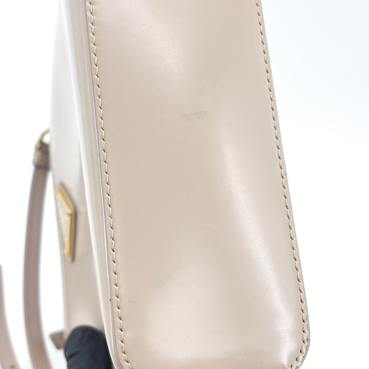 Prada Monochrome Panier Bucket Saffiano Leather Beige Leather Handbag (Pre-Owned)