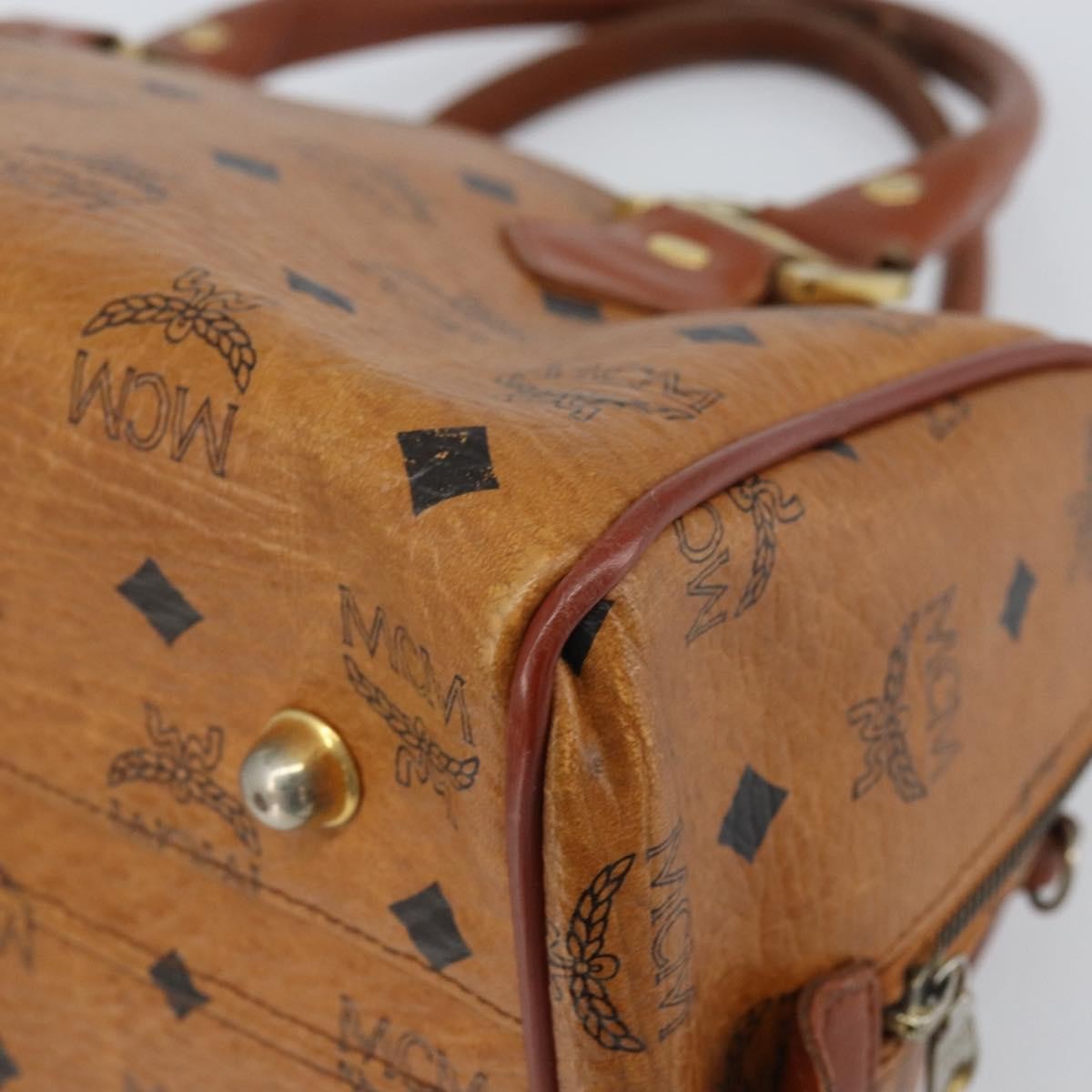 MCM Visetos Canvas And Leather Brown Canvas Handbag (Pre-Owned)