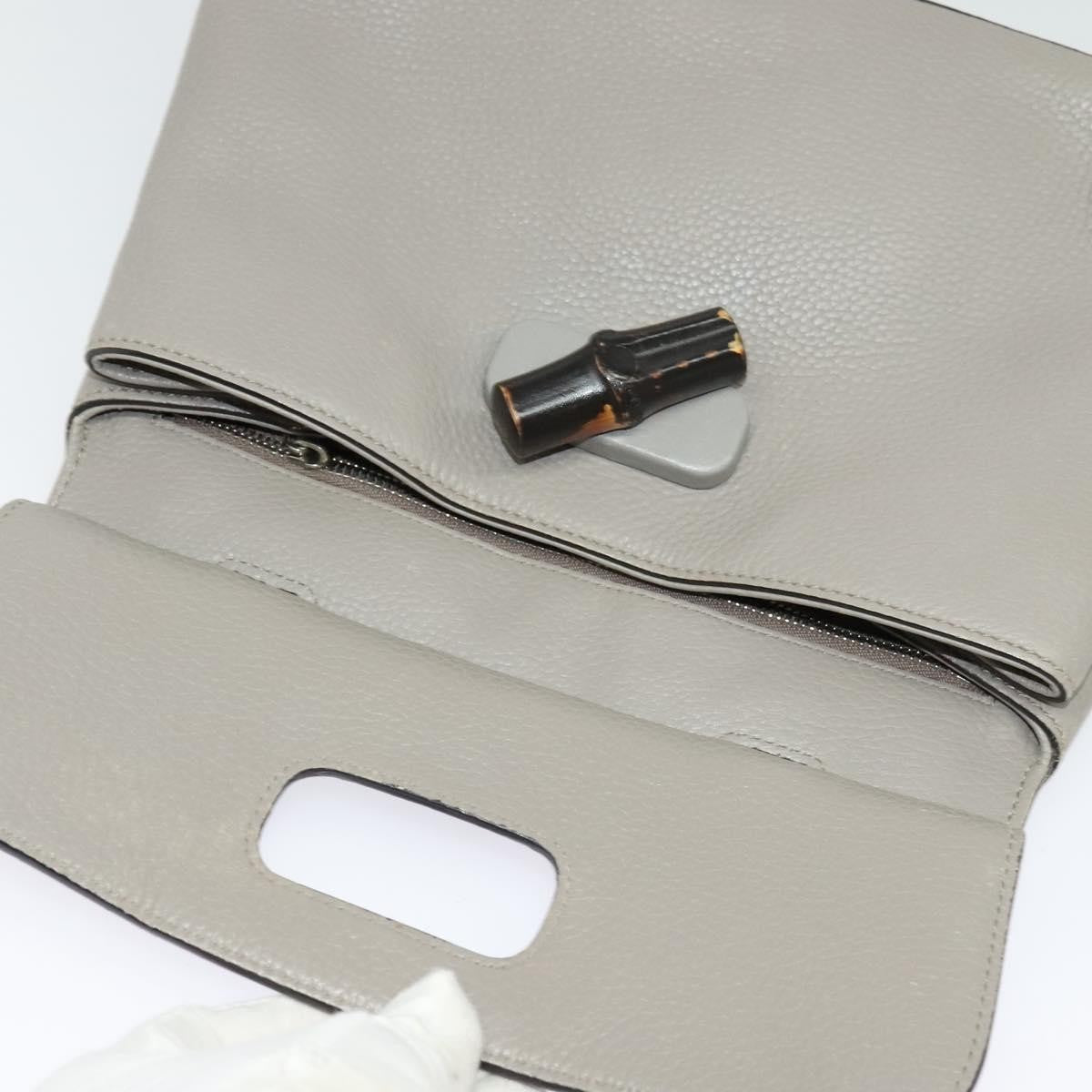 Gucci Bamboo Daily Top Handle Leather Gray Leather Shoulder Bag Bag (Pre-Owned)