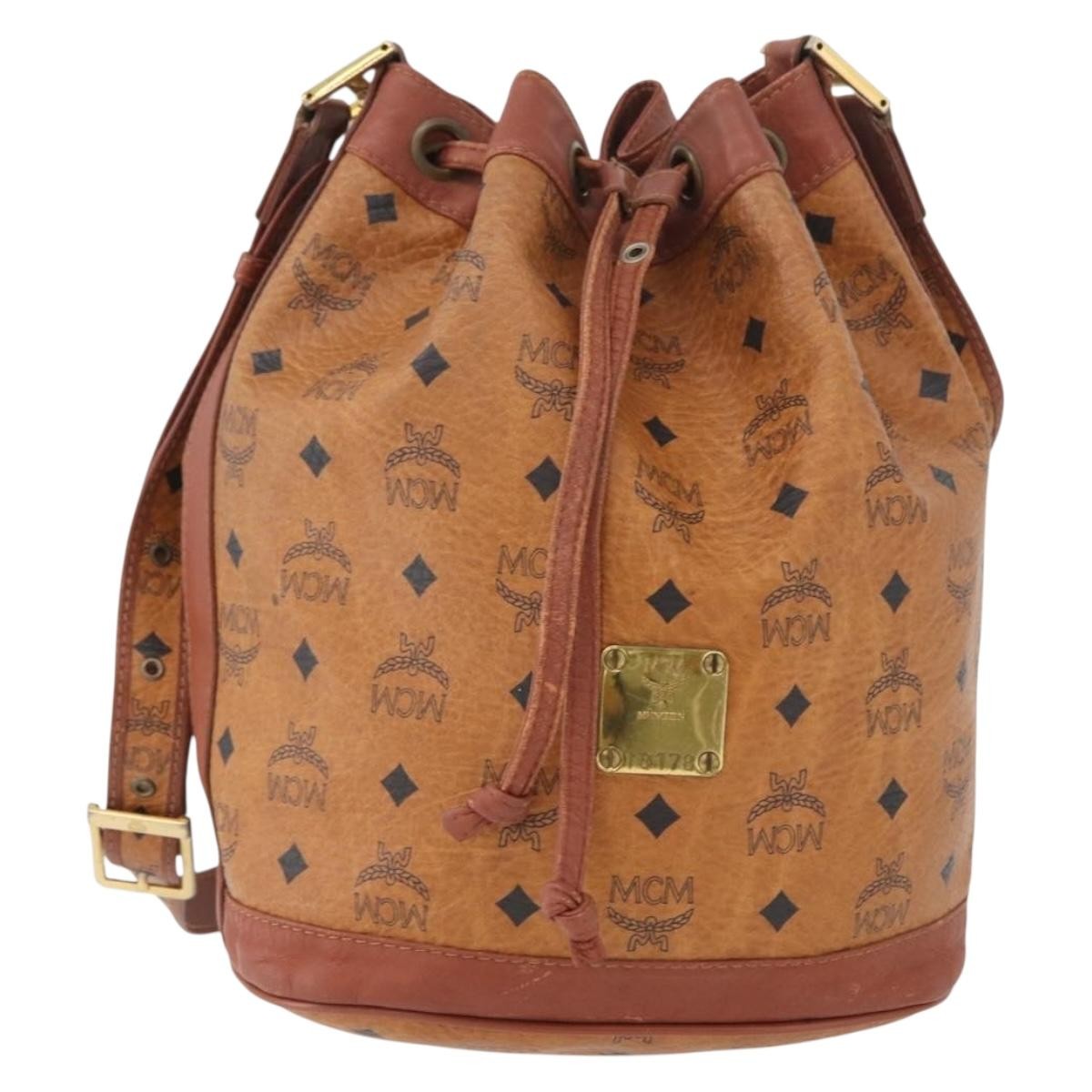 MCM Visetos Canvas And Leather Brown Canvas Shoulder Bag Bag (Pre-Owned)