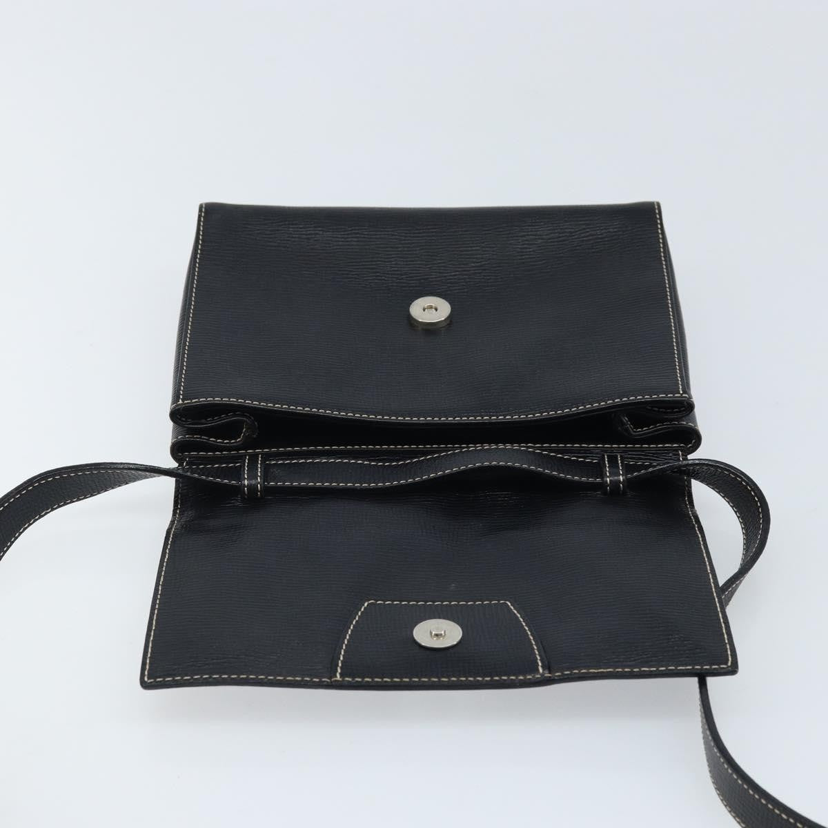 Celine Vintage Circle Logo Leather Black Leather Crossbody Bag Bag (Pre-Owned)