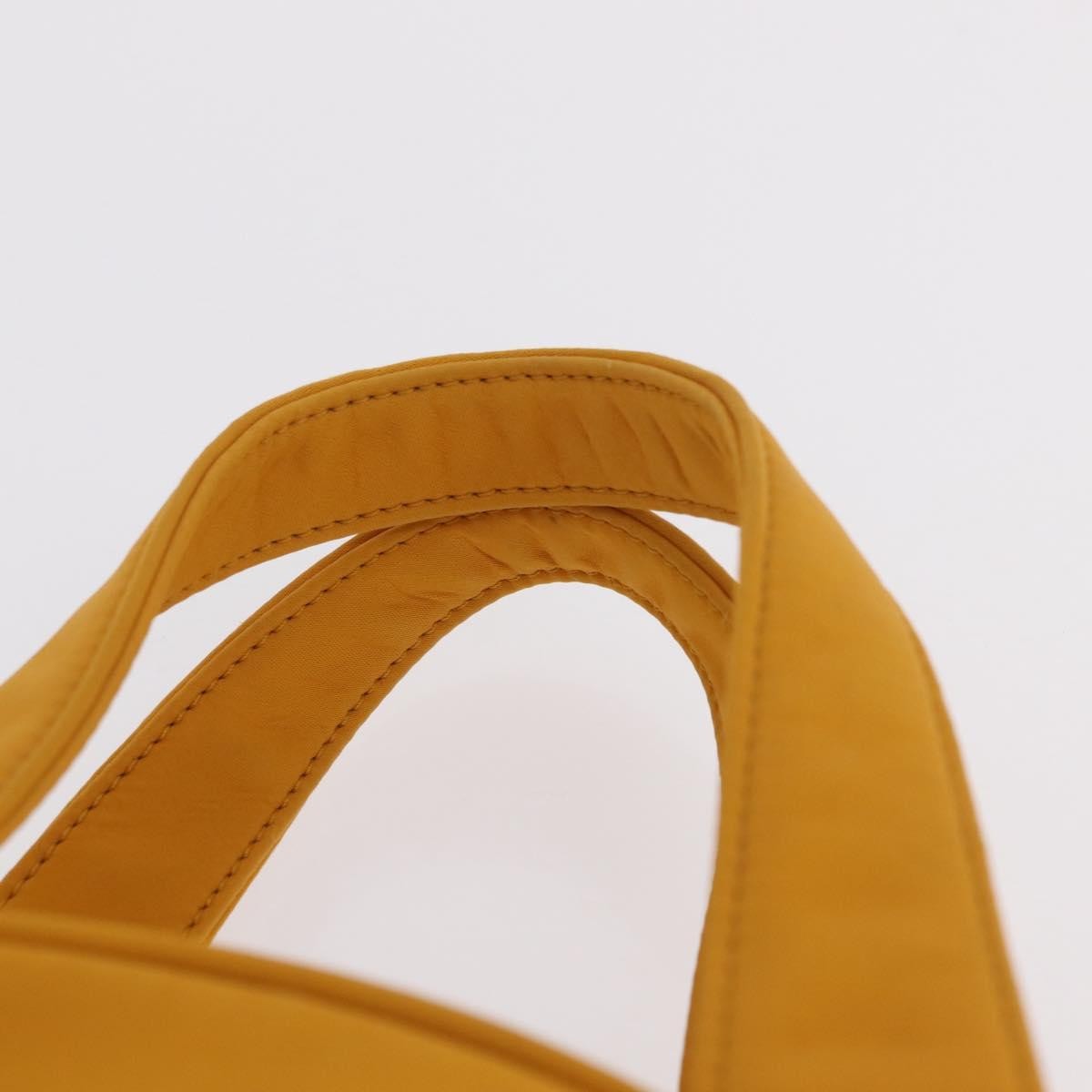 Saint Laurent Vintage Quilted Top Handle Bag Nylon Yellow Nylon Handbag (Pre-Owned)