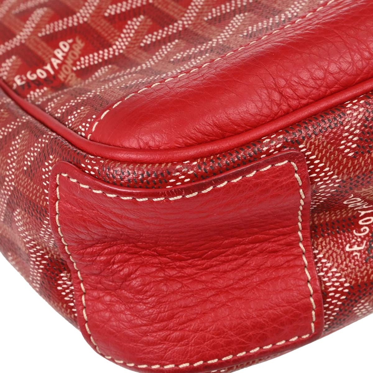Goyard Grand Bleu Messenger Coated Canvas Red Canvas Handbag (Pre-Owned)
