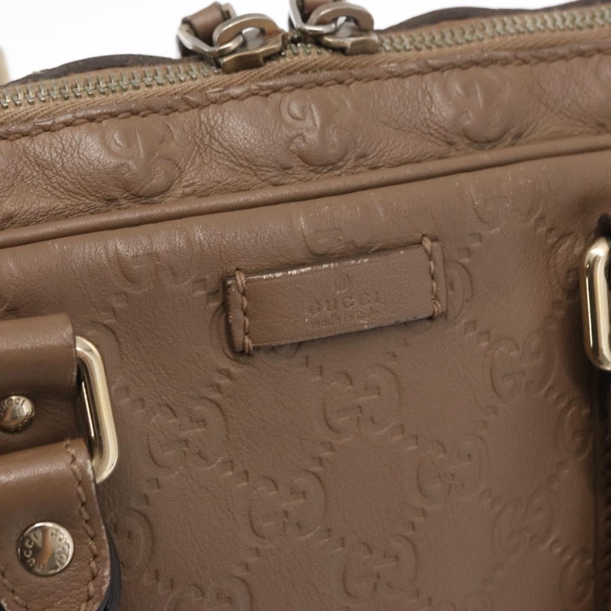 Gucci Convertible Briefcase Leather Brown Leather Briefcase Bag (Pre-Owned)