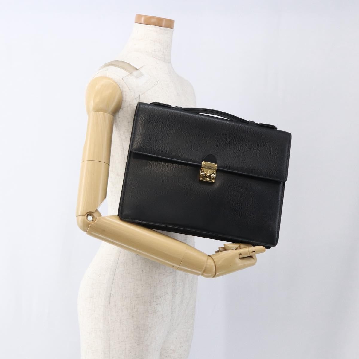 Saint Laurent Handbag Leather Black Leather Handbag (Pre-Owned)