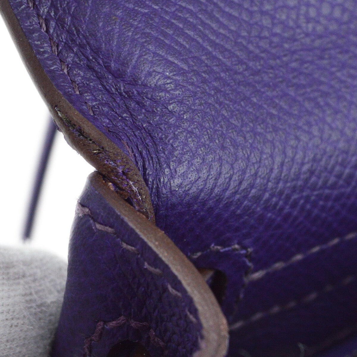 Hermes Kelly Purple Epsom With Palladium Hardware Purple Leather Handbag (Pre-Owned)