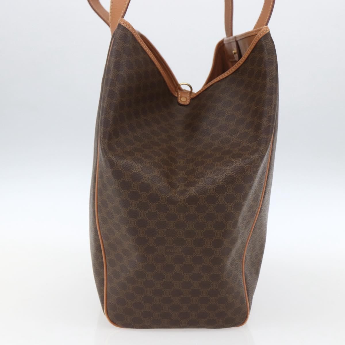 Celine Vintage Macadam Canvas And Leather Brown Canvas Shoulder Bag Bag (Pre-Owned)