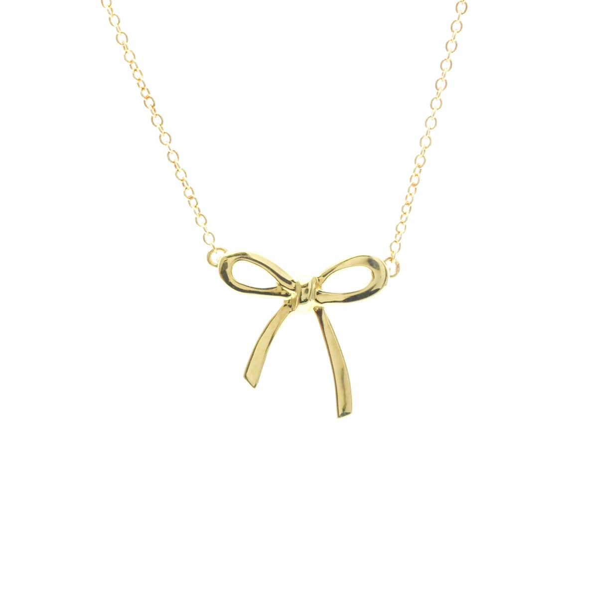 Tiffany & Co. Bow Pendant 18K Yellow Gold Gold Yellow_Gold Necklace Jewelry (Pre-Owned)