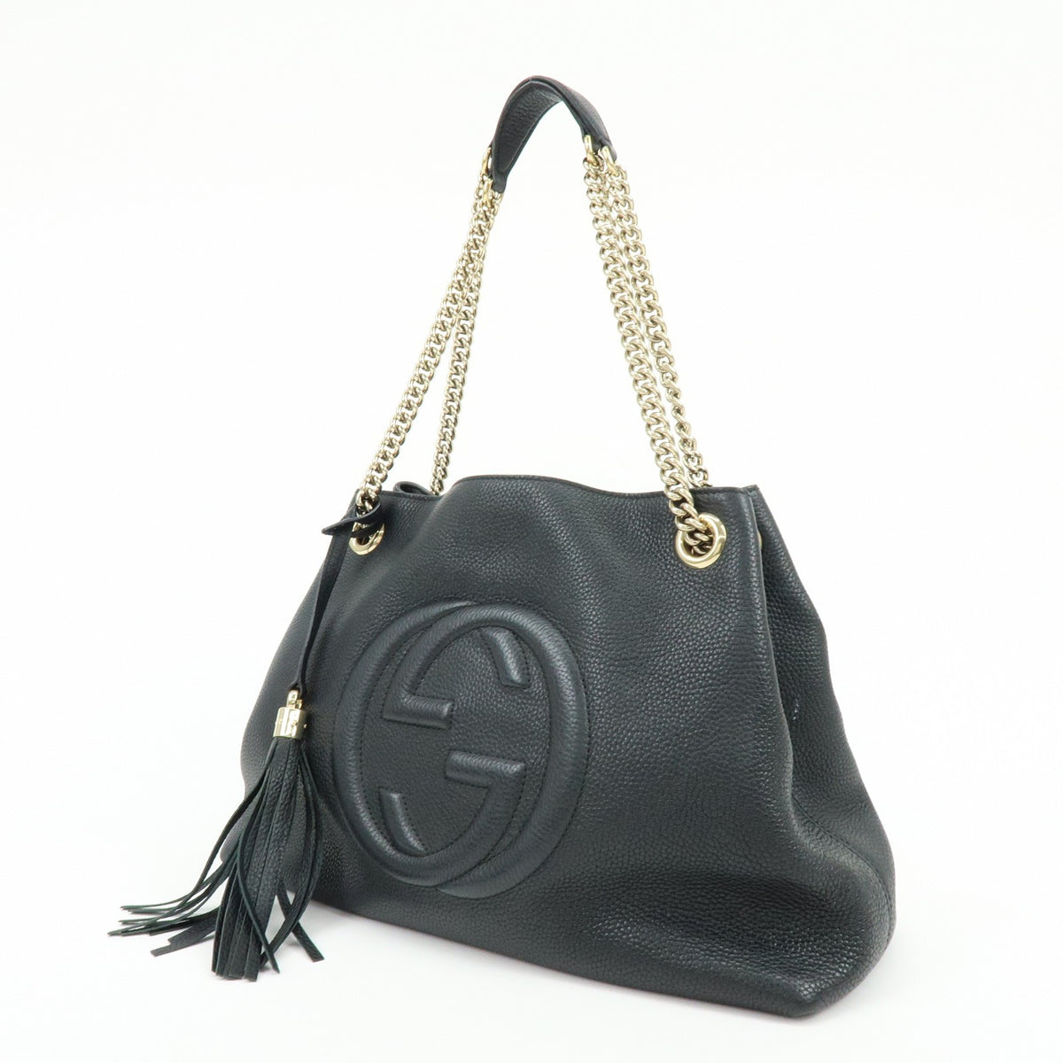 Gucci Soho Chain Strap Leather Black Leather Shoulder Bag Bag (Pre-Owned)
