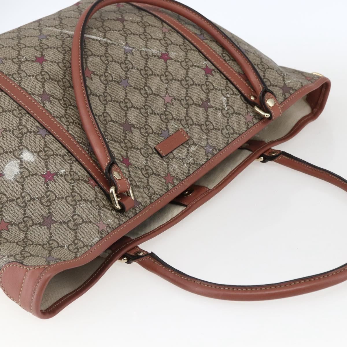 Gucci Joy Plus Tote Gg Coated Canvas With Leather Beige Canvas Tote Bag Bag (Pre-Owned)