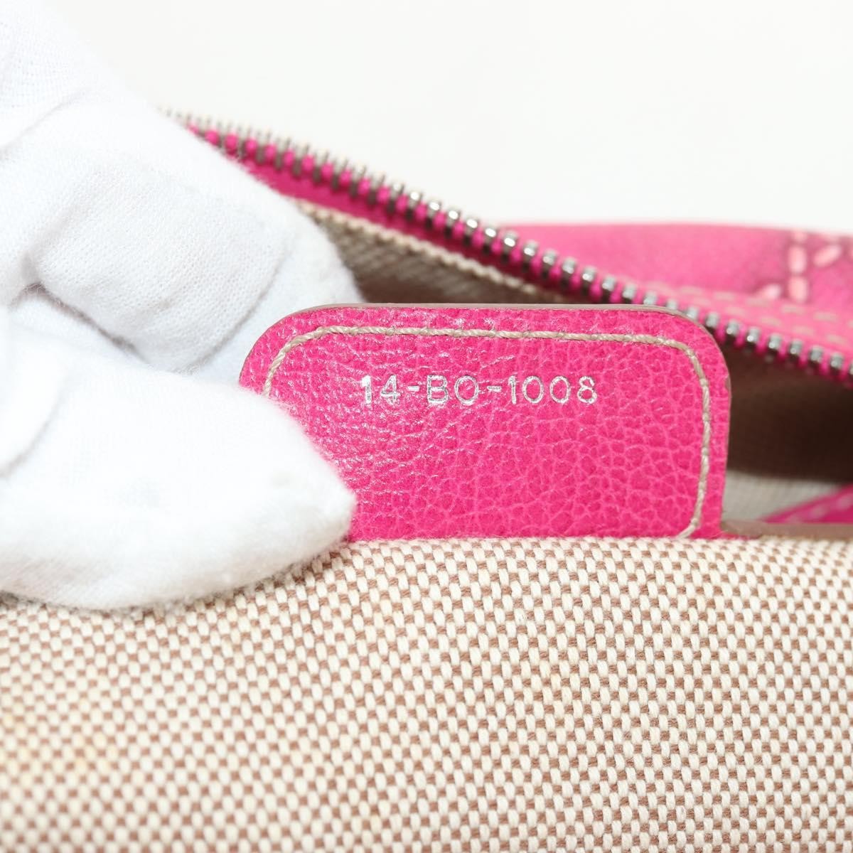 Christian Dior Cannage Canvas Pink Canvas Handbag (Pre-Owned)