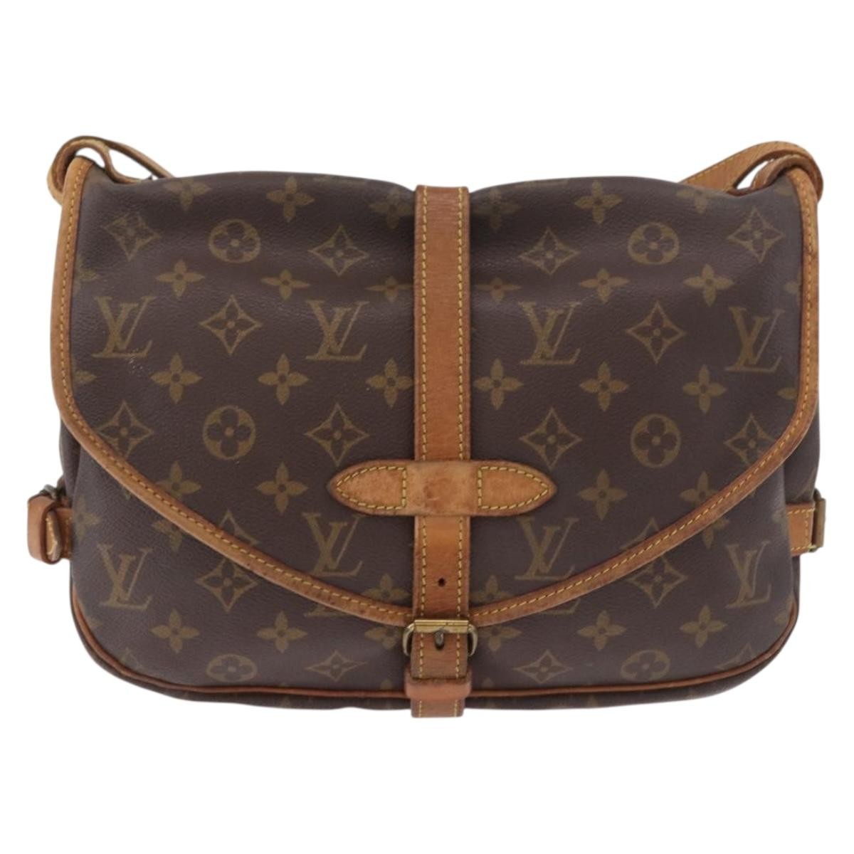 Louis Vuitton Saumur Monogram Canvas Brown Canvas Shoulder Bag Bag (Pre-Owned)