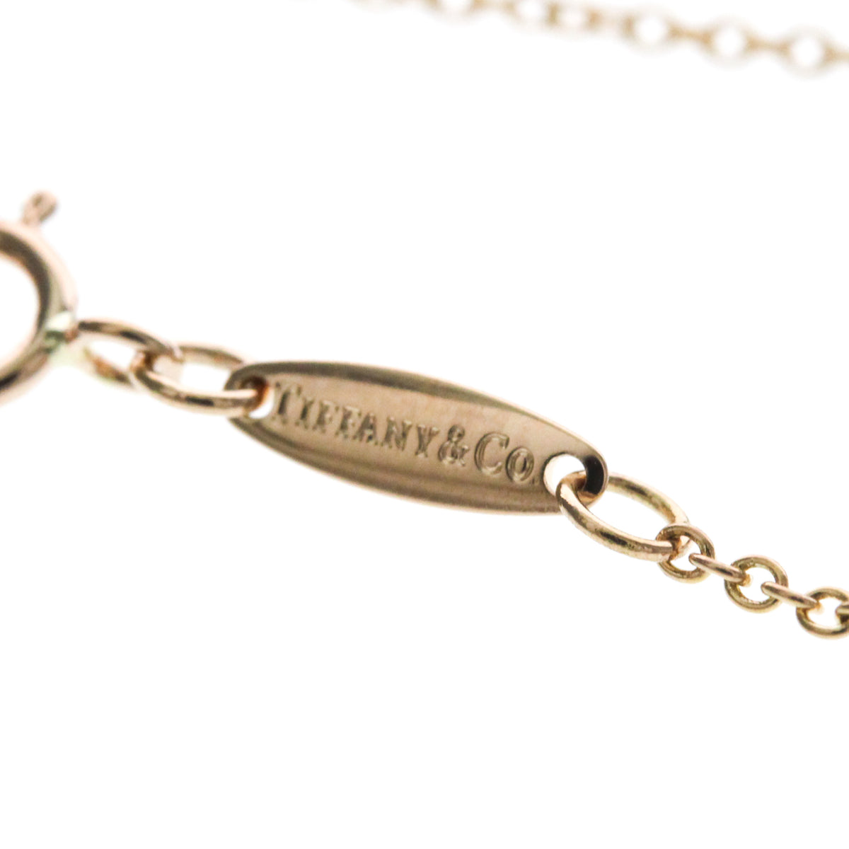 Tiffany & Co. Elsa Peretti Diamonds By The Yard Pendant 18K Rose Gold With Pear-Shaped Diamond Gold Pink_Gold Necklace Jewelry (Pre-Owned)