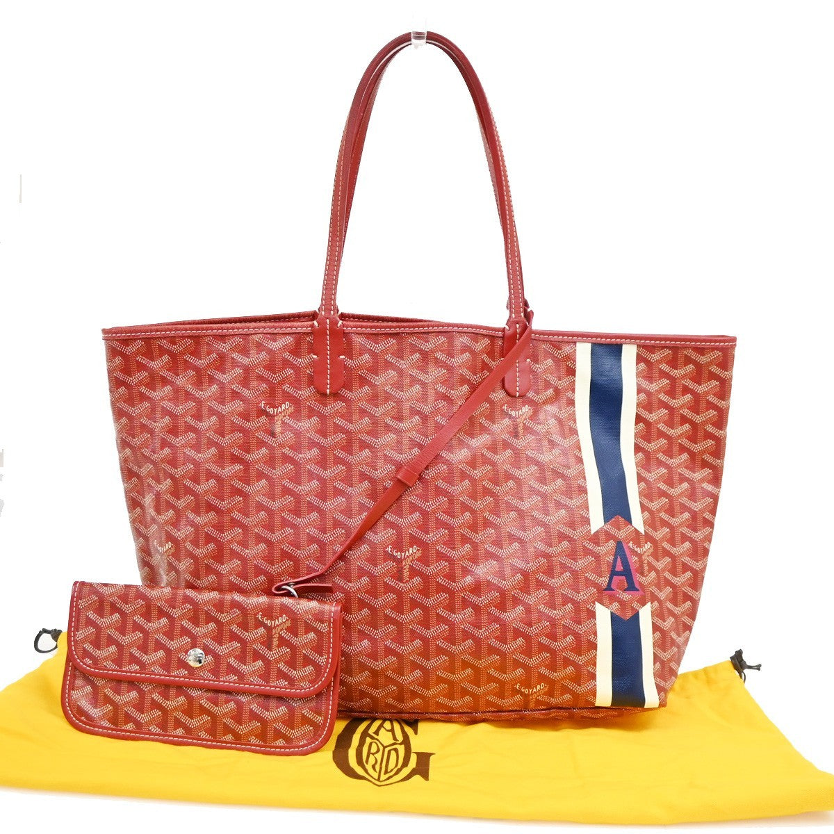 Goyard Saint Louis Reversible Coated Canvas And Printed Canvas Red Canvas Tote Bag Bag (Pre-Owned)