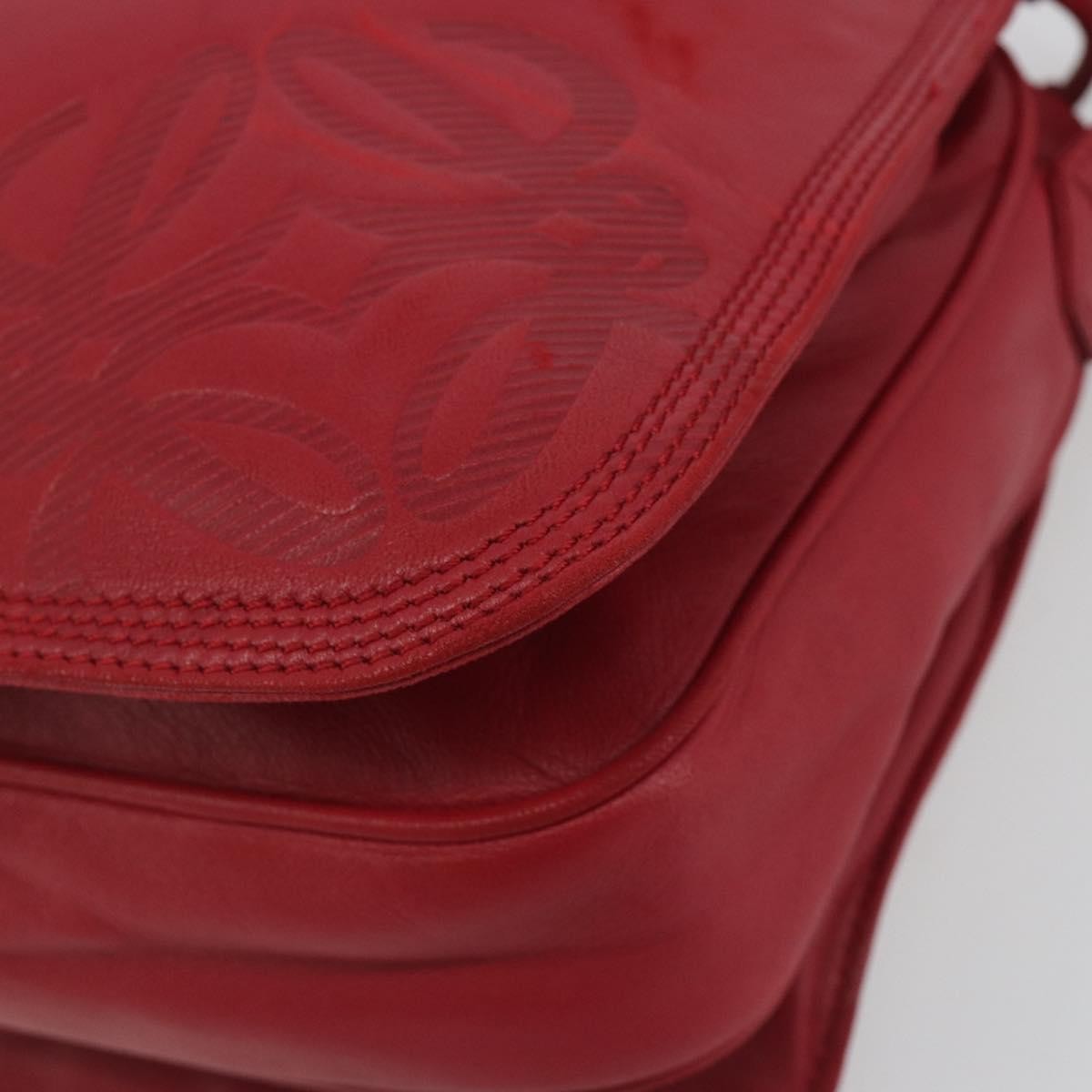 Loewe Anagram Leather Red Leather Shoulder Bag Bag (Pre-Owned)