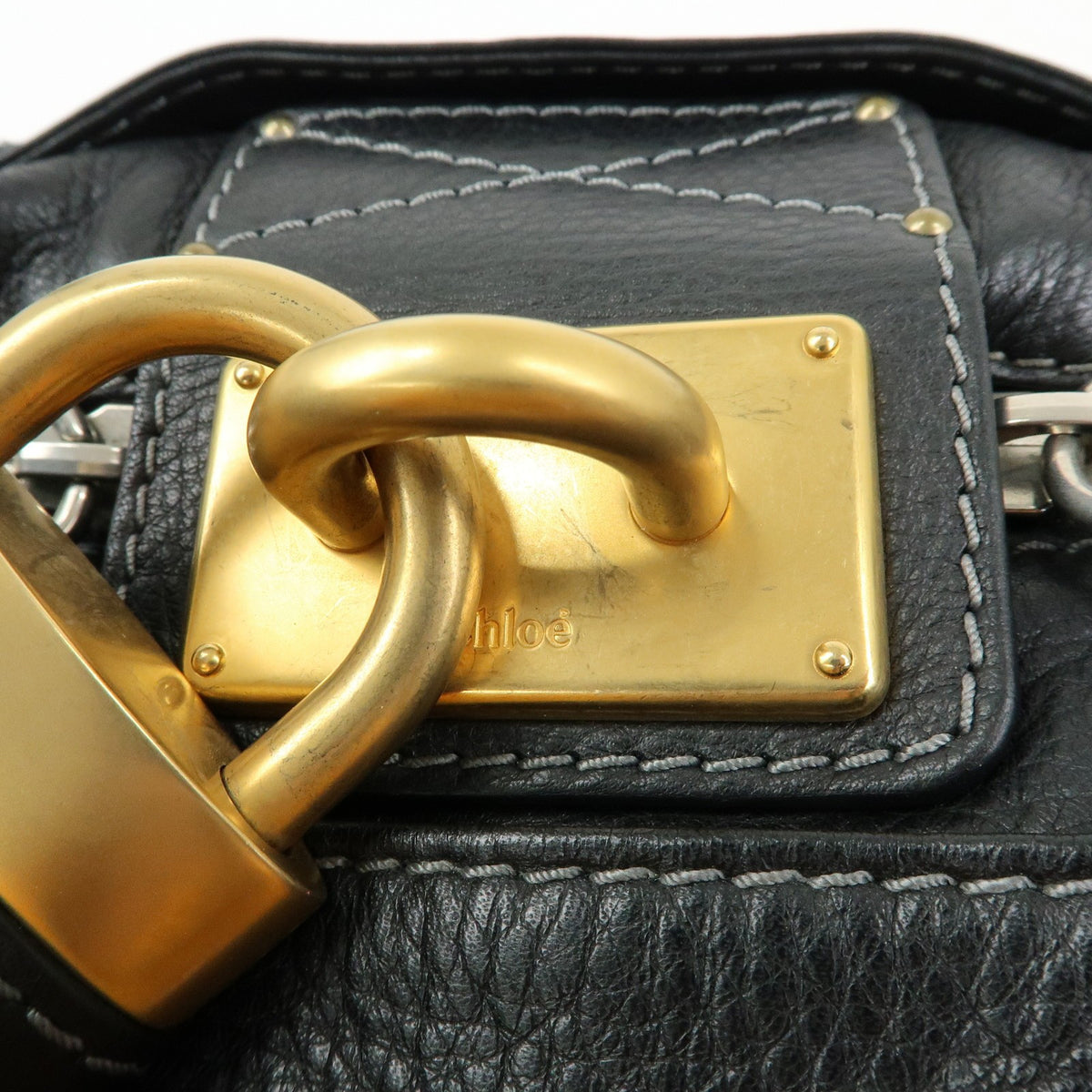 Chloe Paddington Body Leather Black Leather Handbag (Pre-Owned)