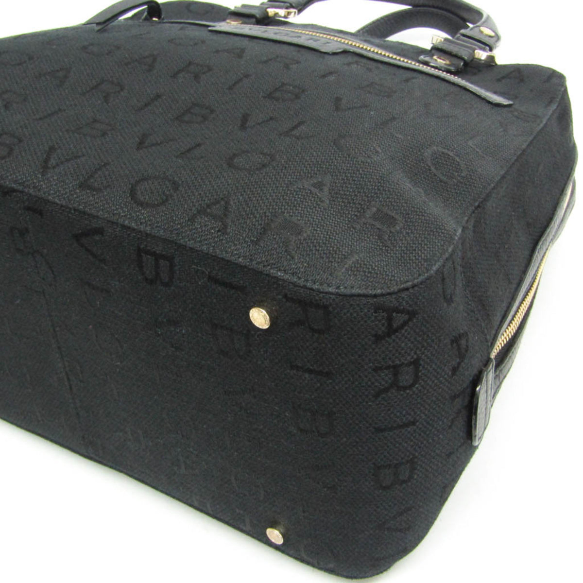 Bvlgari Logomania Canvas Black Canvas Handbag (Pre-Owned)