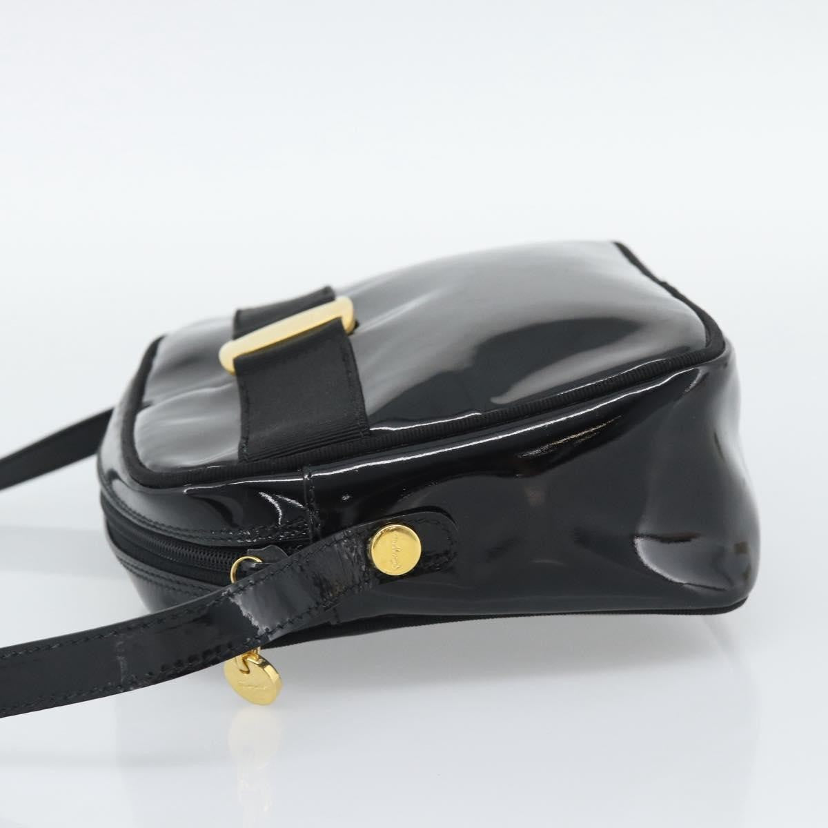 Salvatore Ferragamo Vala Patent Leather Black Patent_Leather Shoulder Bag Bag (Pre-Owned)